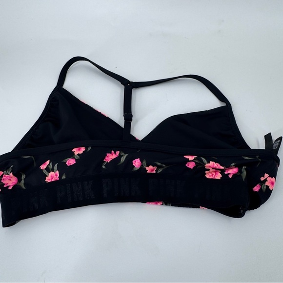 Pink‎ Sport Floral Black and Pink Women's Bra - Picture 5 of 9